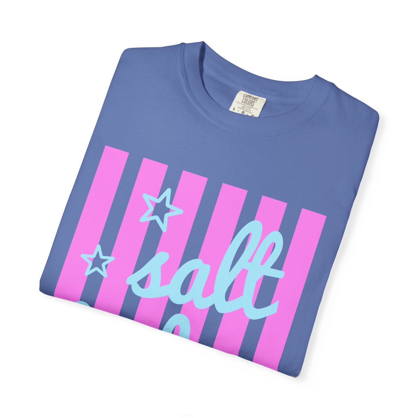 Salt Babe T-Shirt — Pastel Pink Stripe Graphic Tee