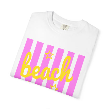 Beach Bum T‑Shirt — Pink Stripe Summer Tee
