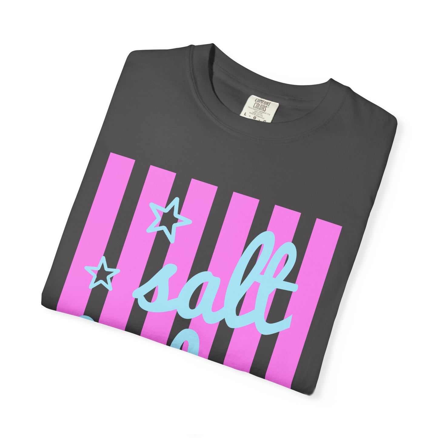 Salt Babe T-Shirt — Pastel Pink Stripe Graphic Tee