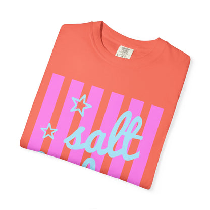 Salt Babe T-Shirt — Pastel Pink Stripe Graphic Tee