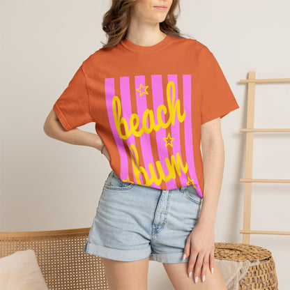 Beach Bum T‑Shirt — Pink Stripe Summer Tee