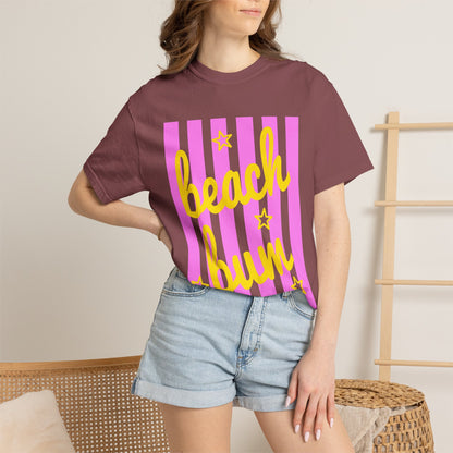 Beach Bum T‑Shirt — Pink Stripe Summer Tee