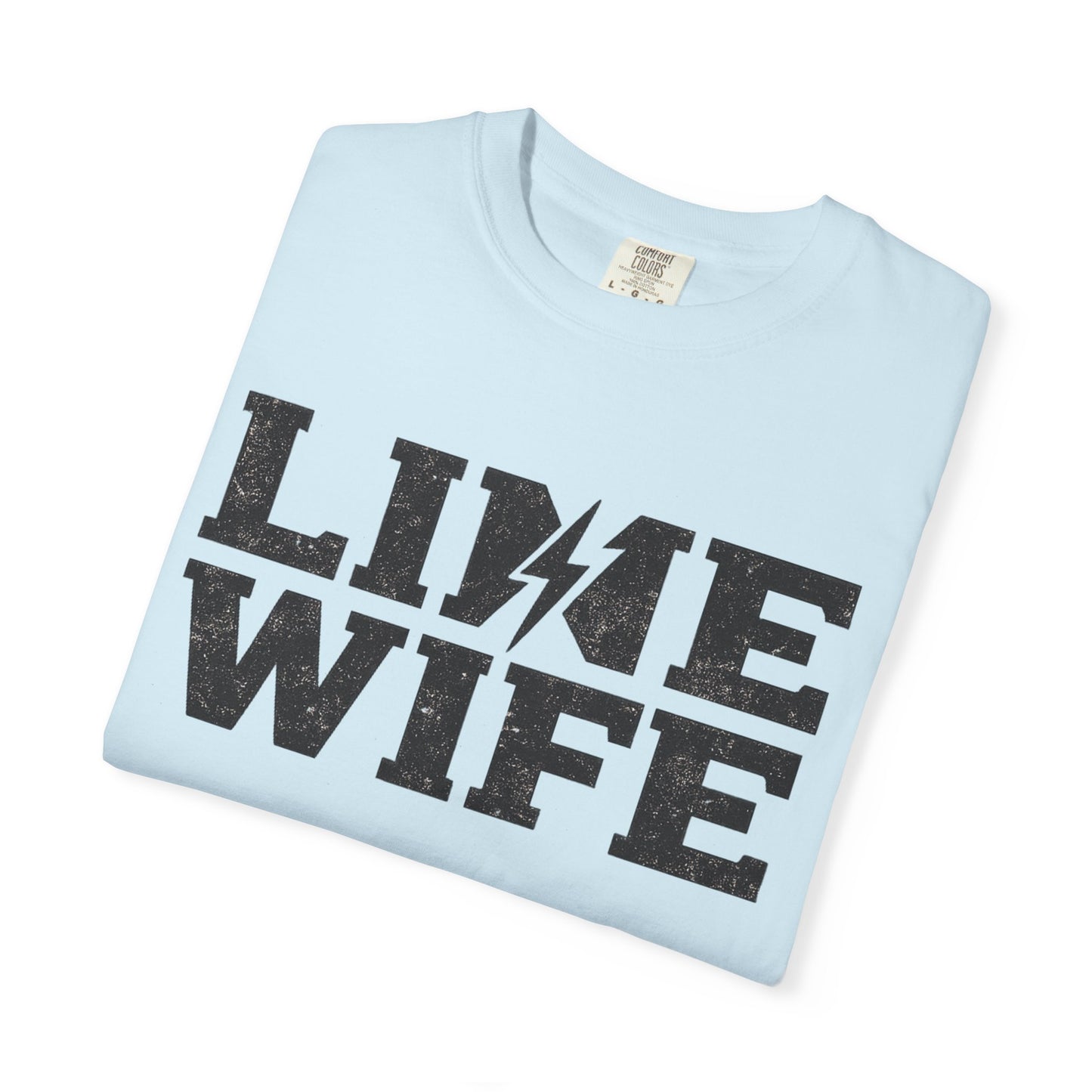 Lime Wife T-Shirt — Bold Lightning Graphic Tee for Music/Streetwear Fans