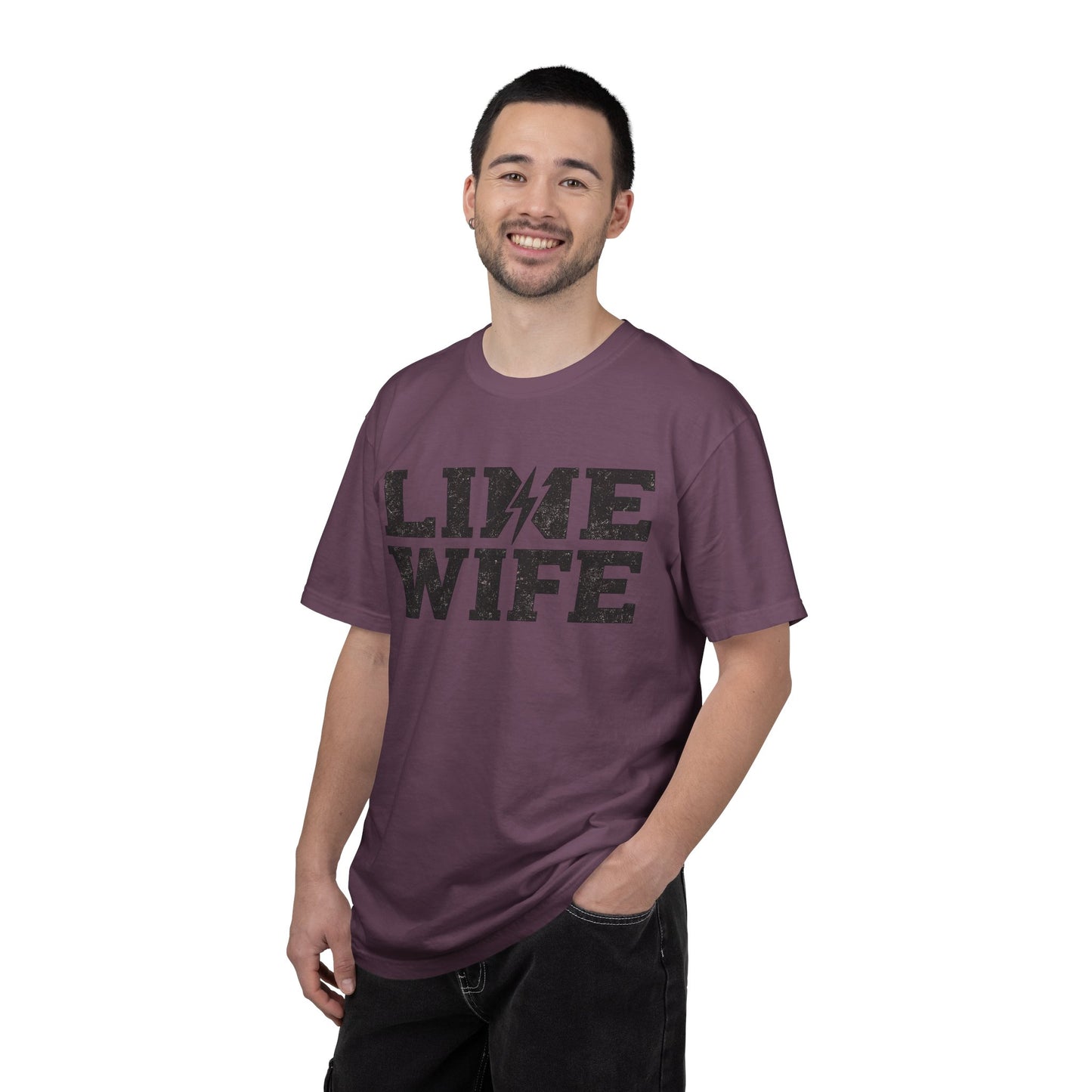 Lime Wife T-Shirt — Bold Lightning Graphic Tee for Music/Streetwear Fans