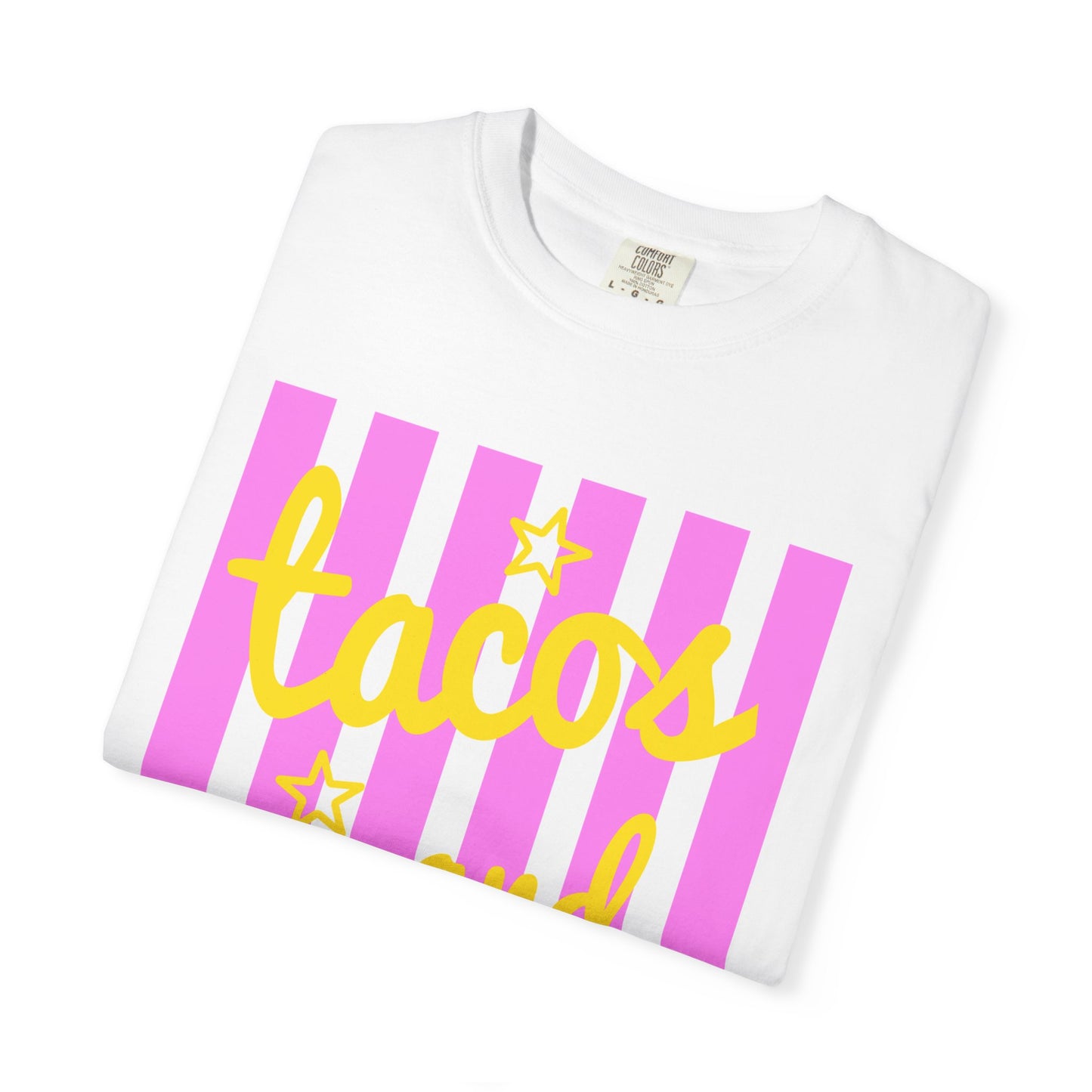 T-Shirt — "tacos and margs" Pink Stripe Graphic Tee