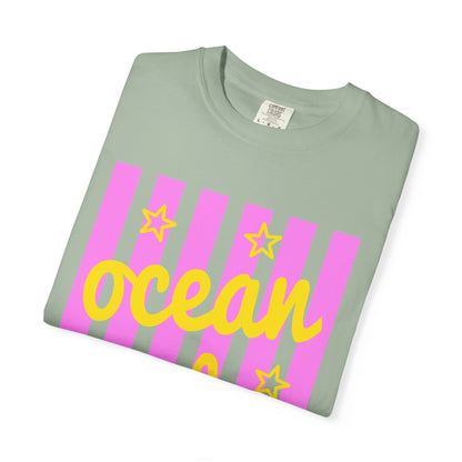 Ocean Babe Graphic T-Shirt — Pink Stripe Beach Tee
