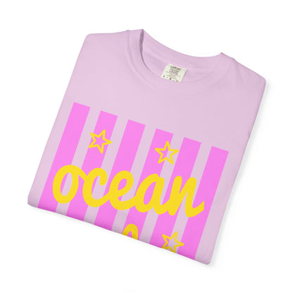 Ocean Babe Graphic T-Shirt — Pink Stripe Beach Tee